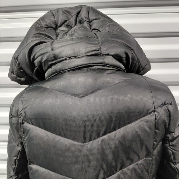 Lands’ End Womens Coat Sz Small Black Down Puffer Hooded Winter Cozy Insulated - Picture 8 of 12